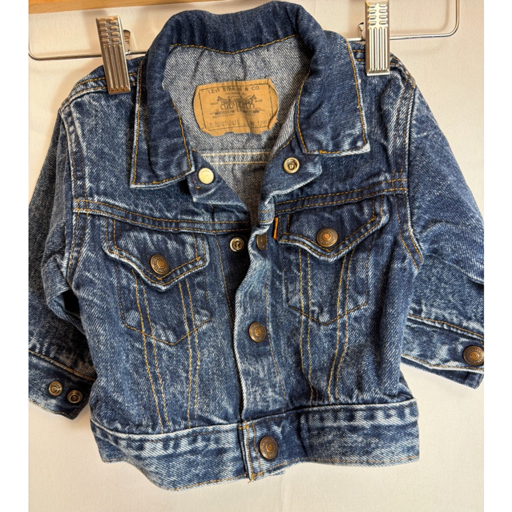 Vintage Little Levi’s Baby Denim Mini Trucker Jacket 18M Made in USA 80s 90s